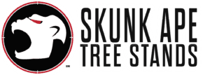 Skunk Ape Head w Text Logo TM Skunk Ape Tree Stands Logo